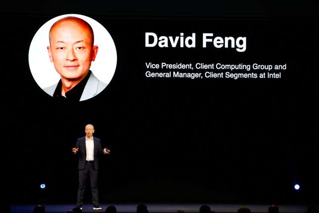 David Feng speaks on stage at Mobile World Congress