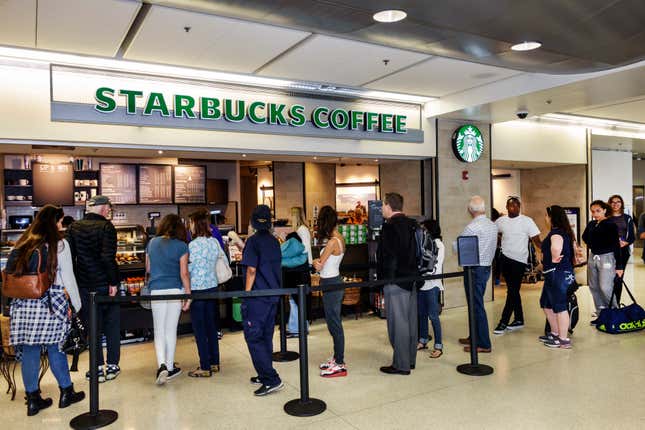 A Starbucks at Miami International Airport.