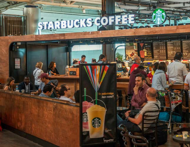 Starbucks coffee in Sabiha Gokcen Airport, Istanbul.