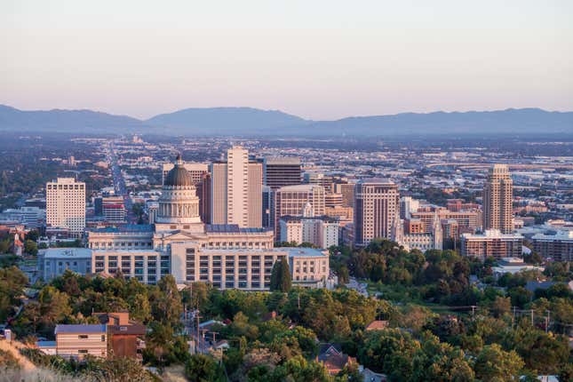 Salt Lake City skyline in daylight